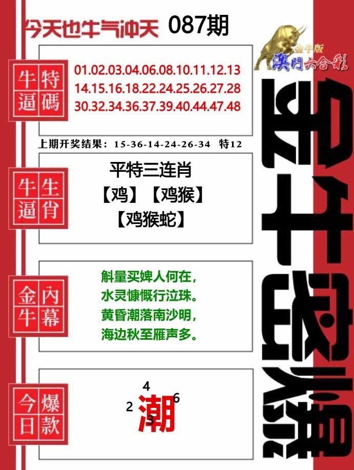 087期金牛密爆[图]